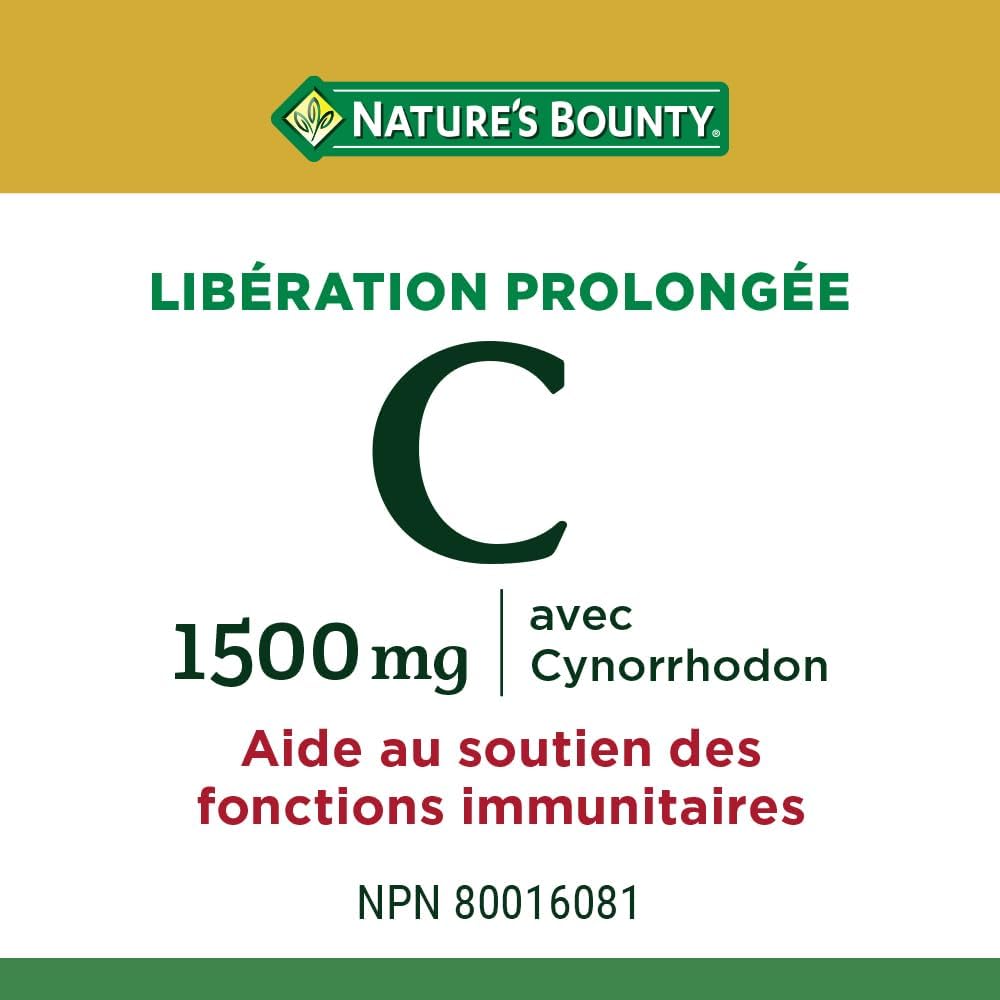 Nature’s Bounty Vitamina C-1500mg de liberación prolongada con escaramujos 100 unidades