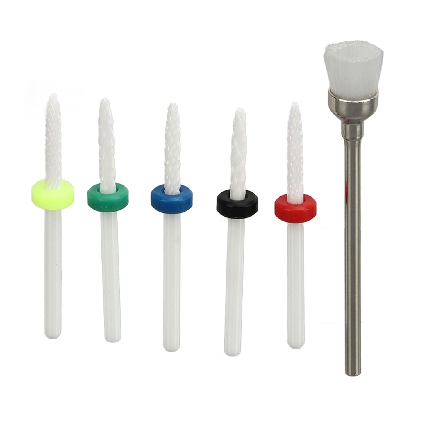 Juego de 6 brocas para uñas, juego de 6 brocas de uñas de cerámica para salón de belleza, removedor de cutículas eléctricas, para artistas de uñas,