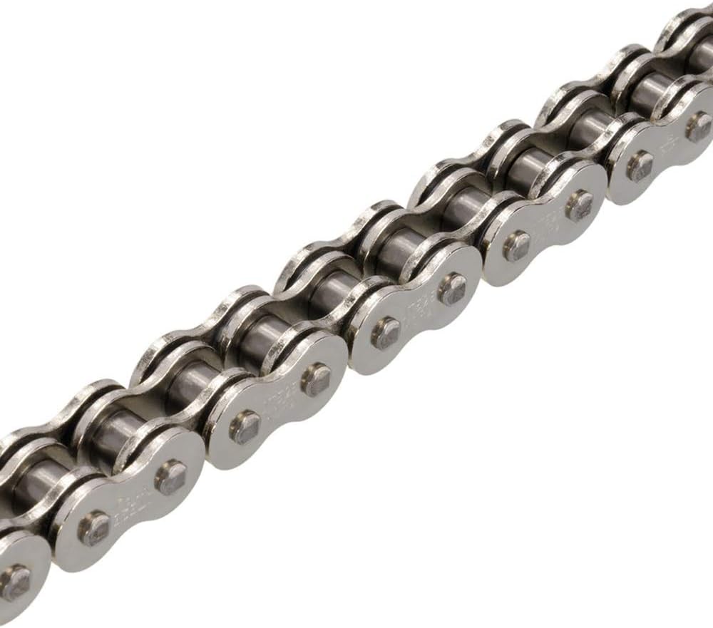 JT Chain JTC525X1R3NN110RL (serie 525) Cadena de níquel 110 eslabones de anillo en X resistente con enlace de conexión
