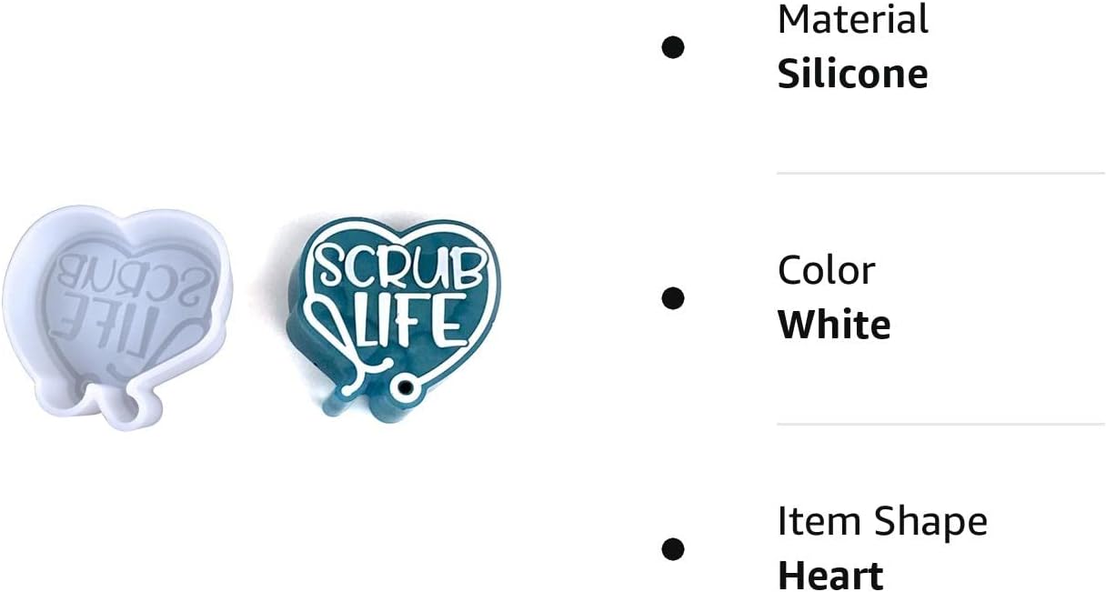 Scrub Life – Moldes de silicona para freshies, moldes de freshie de automóvil, moldes de resina epoxi de silicona para cuentas aromáticas, moldes de