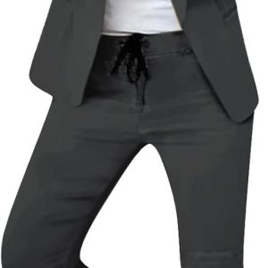Conjunto de blazer de dos piezas para mujer, chaqueta informal de negocios con parte delantera abierta, chaqueta y pantalones de lápiz, trajes de Conjunto de blazer de dos piezas para mujer, chaqueta informal de negocios con parte delantera abierta, chaqueta y pantalones de lápiz, trajes de