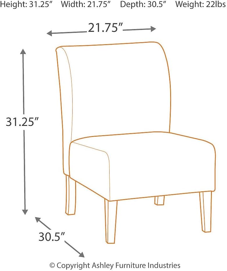 Signature Design by Ashley Triptis Silla decorativa casual sin brazos, color crema con patrón de rayos de sol
