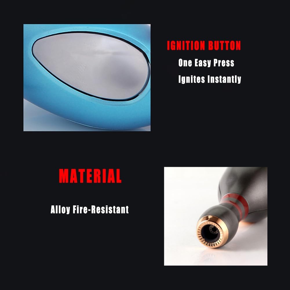 WEQTETJU Encendedor de antorcha, fresco, único encendedor de boliche, ajustable, recargable, resistente al viento, regalo para hombres (sin