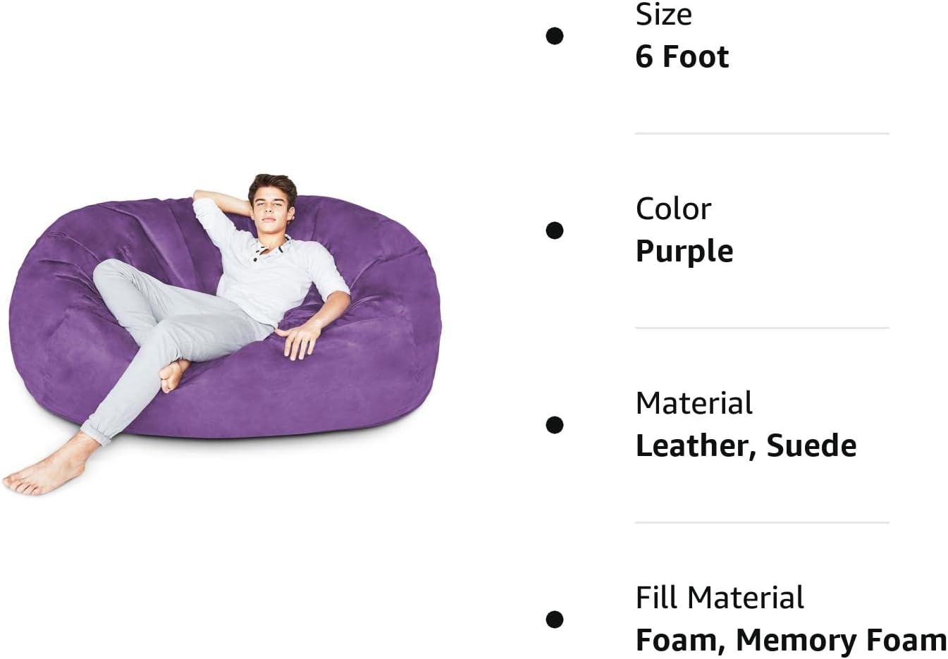 Lumaland – Puf de lujo con funda de microgamuza en diferentes tamaños y colores, lavable a máquina, sirve como sofá grande y sofá cama gigante para