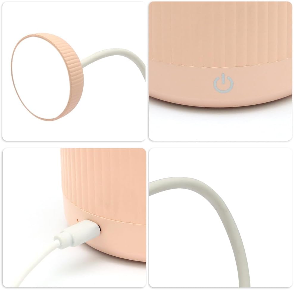 Lámpara inalámbrica, lámparas de escritorio para oficina en casa, blanco, luz ajustable de 3 velocidades, con soporte para bolígrafo, cable de carga