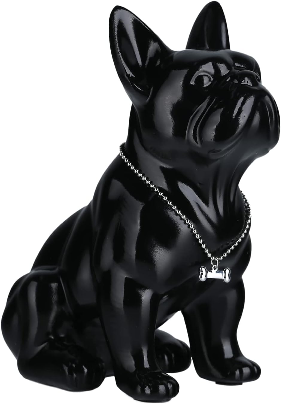 XYQXYQ Estatua de bulldog francés de metal, colorida estatua de perro de resina sentada, bulldog británico, decoración del hogar, estatua de bulldog