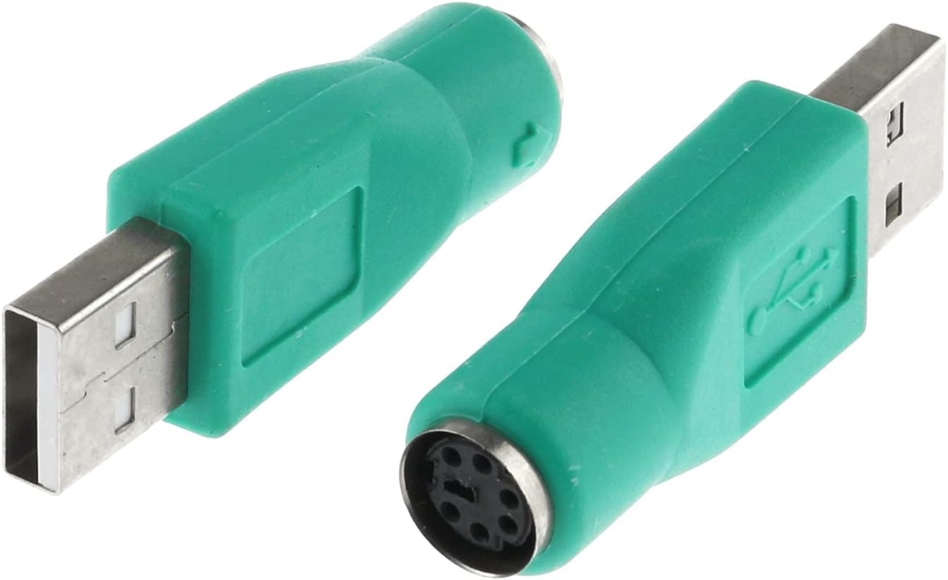 Adaptador USB a PS2 2 unids verde PS2 hembra a USB macho adaptador convertidor para ratón y teclado