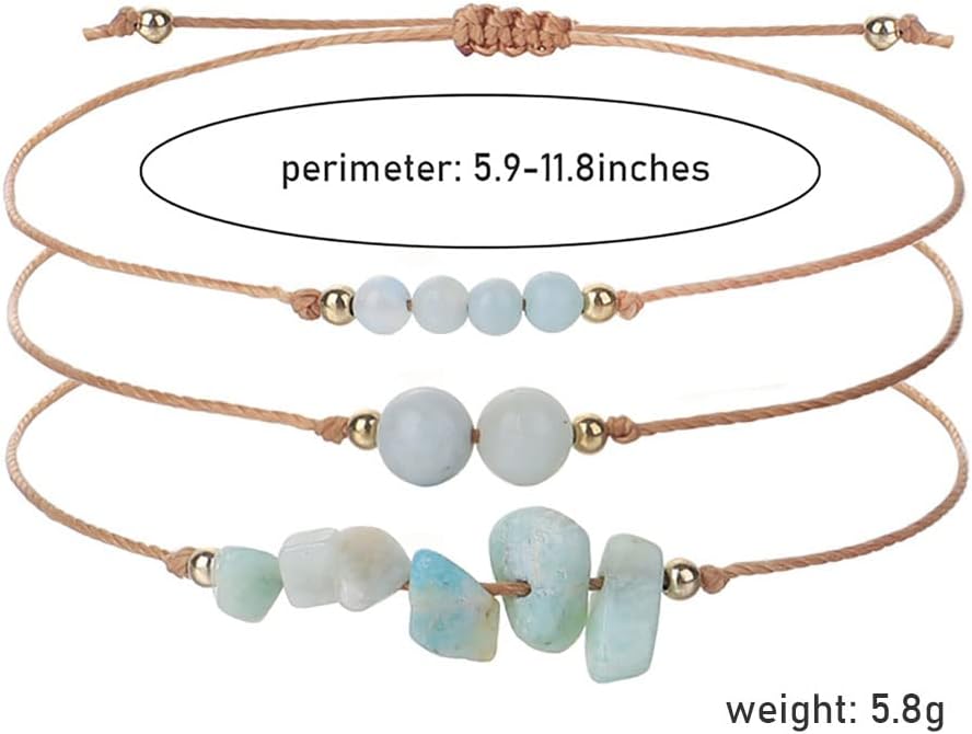 Ronglry 3 pulseras de piedra natural para mujeres y hombres, pulseras de cuentas de cristal curativo, amatista espiritual, cuarzo rosa, chakras,