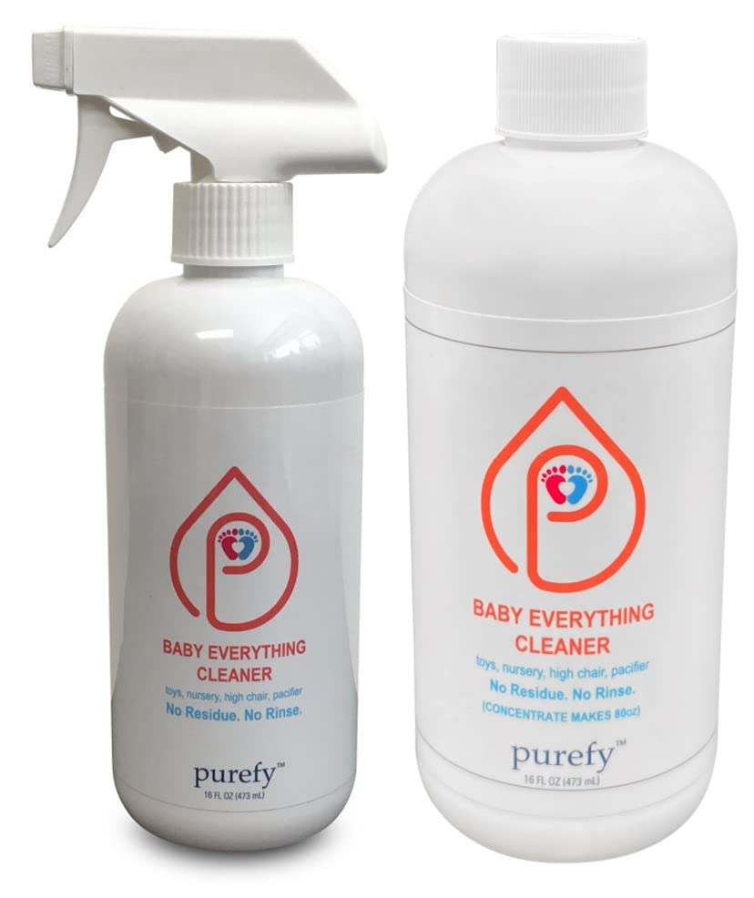 Baby Everything Cleaner (16 onzas + concentrado hace 80 onzas) hipoalergénico. Tecnología hipoclorosa. Sin residuos. Sin perfume. Sin enjuague.