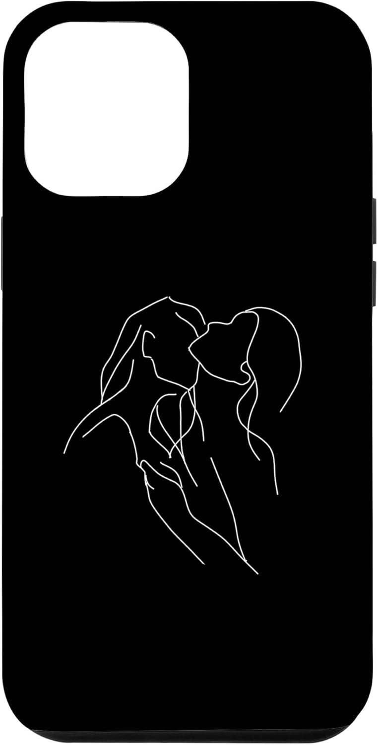 iPhone 12 Pro Max Lesbianas Minimal Line Art Bi Lesbianas Orgullo Gay para Mujeres Caso
