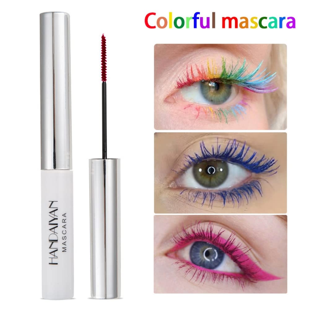 Máscara colorida de 12 colores, impermeable, de larga duración, para maquillaje de ojos, azul, negro, blanco, verde, morado, para mujeres y niñas,