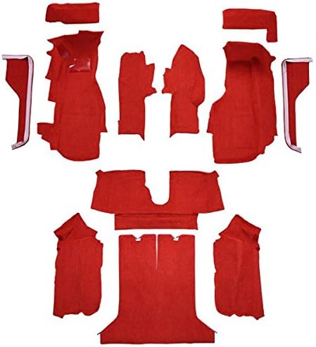 ACC Alfombra de marca compatible con Chevrolet Corvette, Coupe, 1984 a 1987, kit completo con almohadilla (815-pelo de corte de felpa roja)