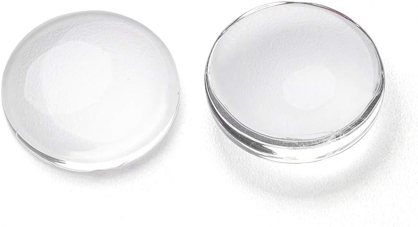 Craftdady 200 cabujones de cristal transparente de 13.5  0.551in, cubierta de cabujón de cristal transparente con parte trasera plana para hacer