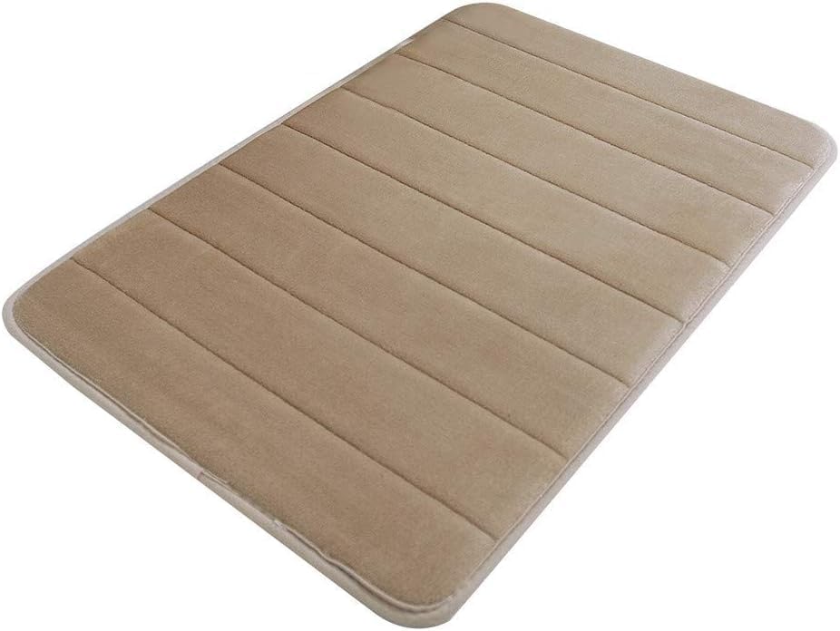Tapete de baño de espuma viscoelástica, absorbente y suave, tapete de baño antideslizante para baño, dormitorio, decoración de suelo de ducha (caqui)