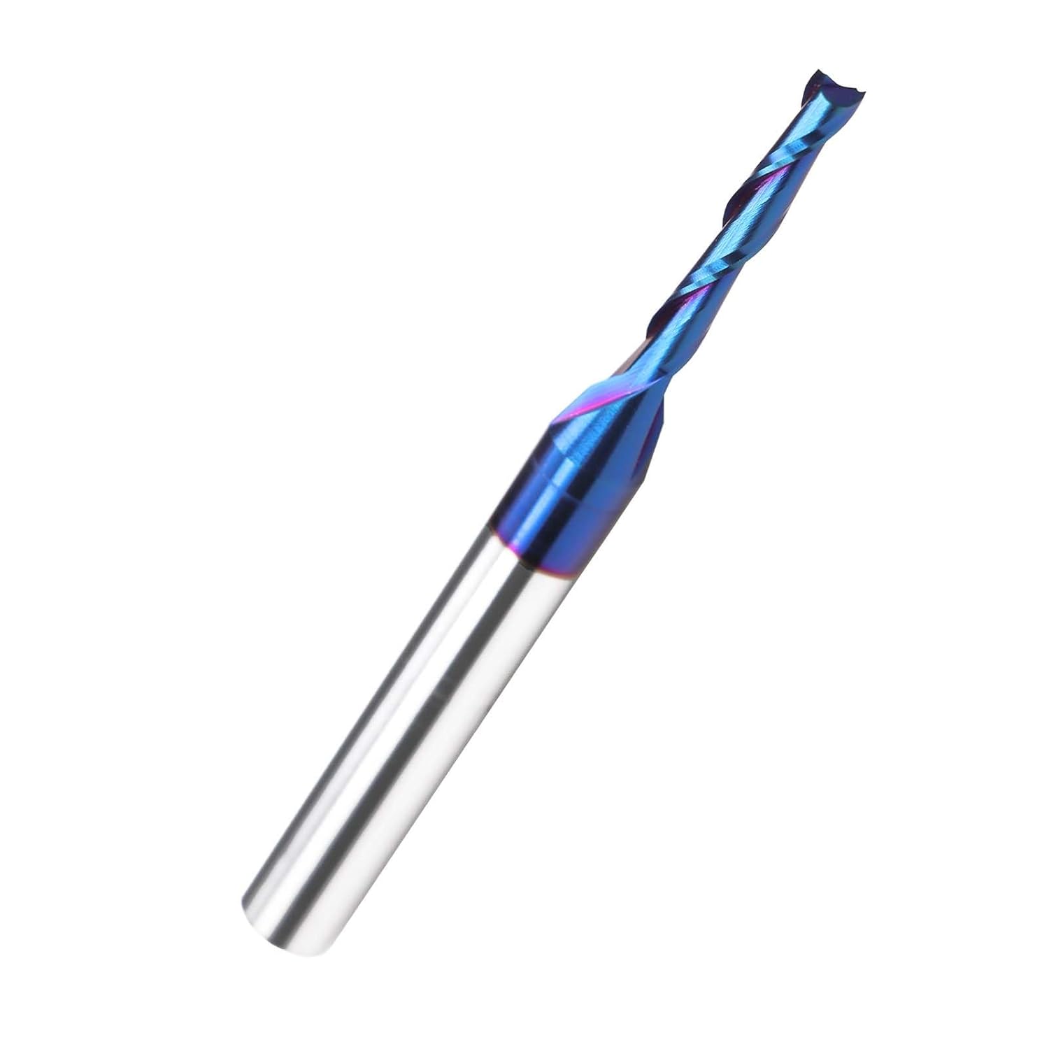 Spiral Router Bits Up Cut 18 inch Cutting Dia 14 inch Shank Solid Carbide End Mill with Nanco Blue Coating CNC Bits for Wood Cut 3D Carving Engraving