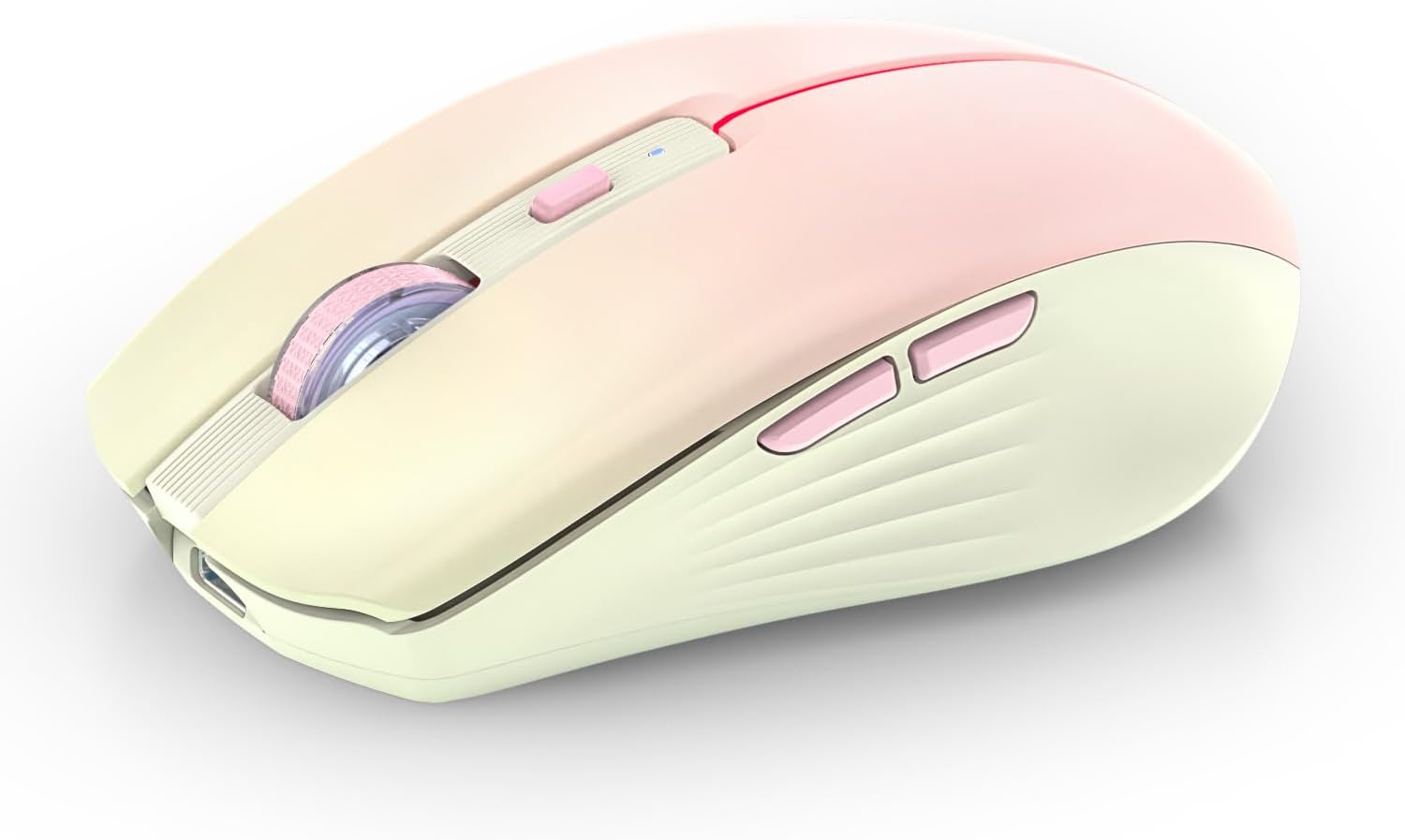 RAPIQUE Ratón inalámbrico Bluetooth, mouse recargable para computadora multidispositivo (modo tri BT1BT2+2.4Ghz) con receptor USB, mouse portátil