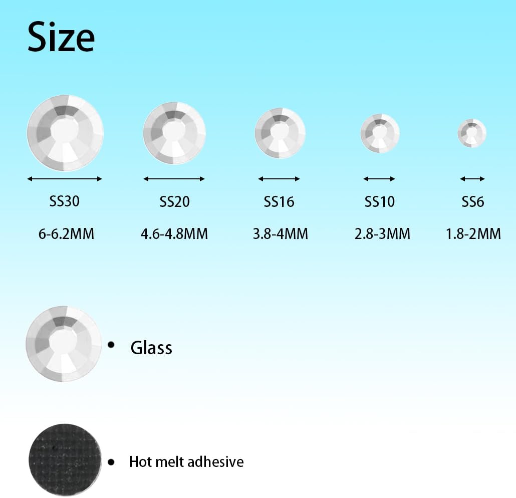 4500 diamantes de imitación termoadhesivos a granel, diamantes de imitación AB transparentes para manualidades, ropa, decoración de bricolaje, SS10,