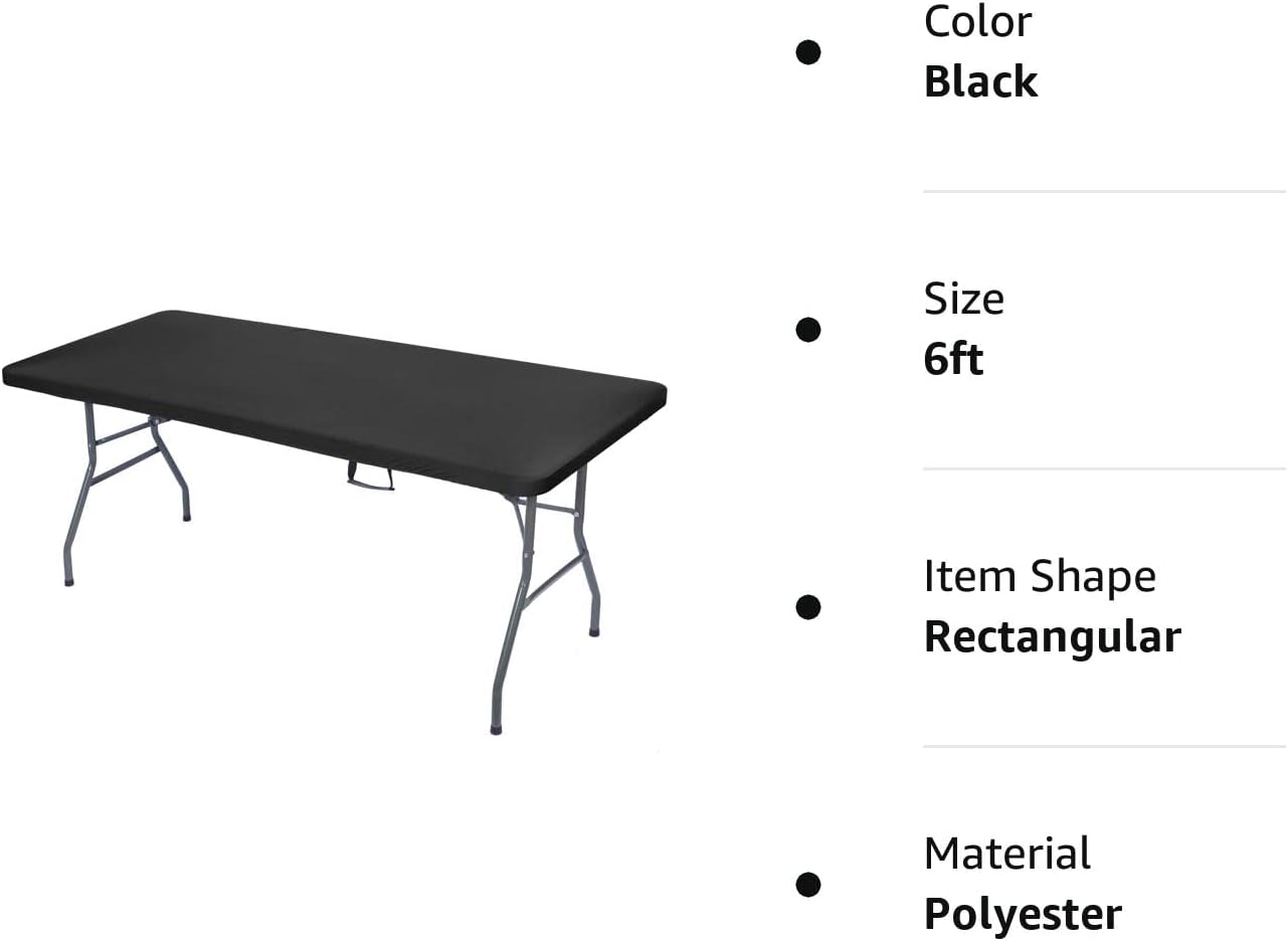 CHENGU Mantel de elastano, ajustable, elástico, ajustable, para mesa de picnic, lavable, plegable, mantel rectangular de poliéster para fiesta de