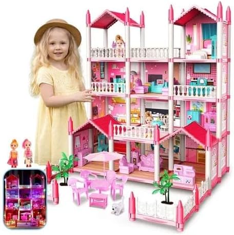 Casa Grande de Muñecas para Niñas – Casa Grande de Muñecas para Niñas – Casa Grande de Muñecas para Niñas – Increíble casa de muñecas con 14
