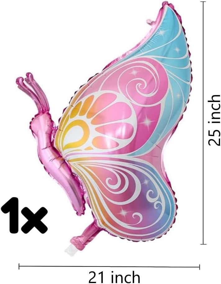 DIWULI Juego de globos de mariposa, decoraciones de mariposa grande para cumpleaños, globo de aluminio, helio, globo de mariposa rosa, animal de