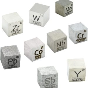 Juego de cubos de elementos de 0.394 in, cubos de densidad de hasta 99,99 % de pureza, colección periódica de cobalto, itrio, tungsteno, niobio, Juego de cubos de elementos de 0.394 in, cubos de densidad de hasta 99,99 % de pureza, colección periódica de cobalto, itrio, tungsteno, niobio,