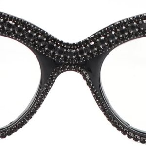 Lentes de lectura con diseño de ojo de gato, con diamantes de imitación y bloqueo de luz azul ampliada Lentes de lectura con diseño de ojo de gato, con diamantes de imitación y bloqueo de luz azul ampliada
