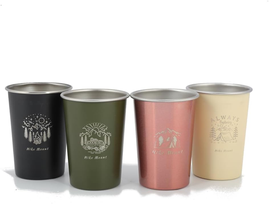 xhuoqdk Copas de acero inoxidable irrompibles de acero inoxidable, vasos de pinta de metal coloridos, vasos de pinta de metal para fiestas