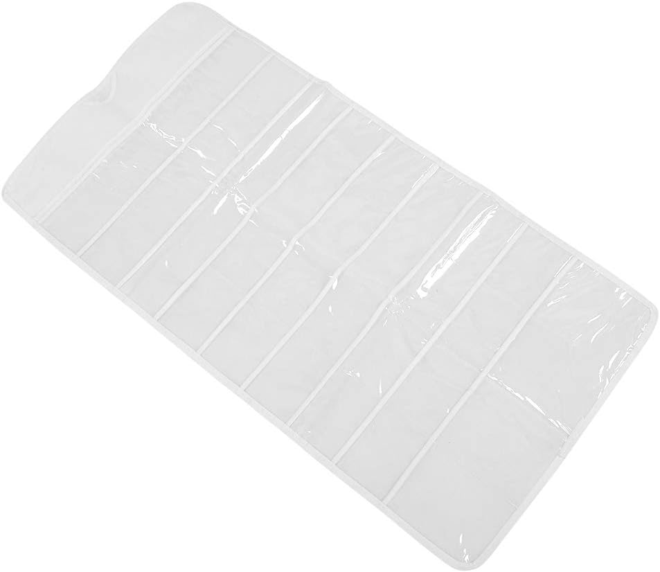 TOPINCN Organizador de joyas colgante de doble cara 72 rejillas de PVC transparente transparente colgar sobre la puerta bolsa de almacenamiento