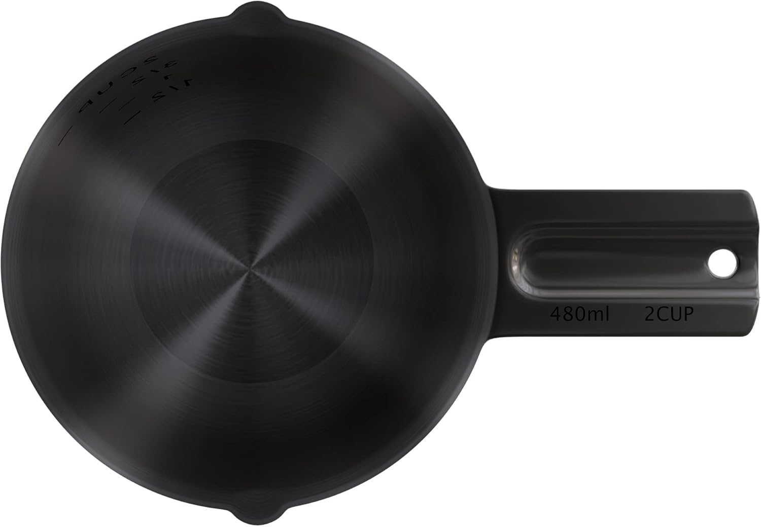 Color Up Taza medidora prémium de 2 tazas (16.2 fl oz), acabado negro de acero inoxidable, construcción de una pieza, apta para lavavajillas,