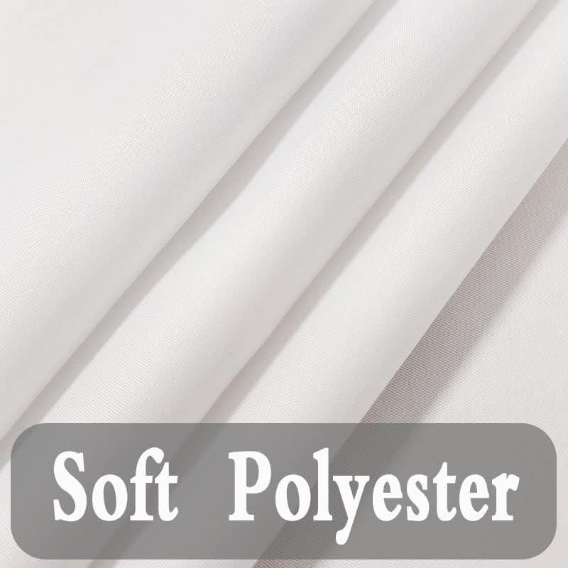 JAWO Cortina de ducha de 72 x 72 pulgadas, tela de poliéster impermeable para baño, spa y hotel, cortinas de baño de tela blanca lavables a máquina