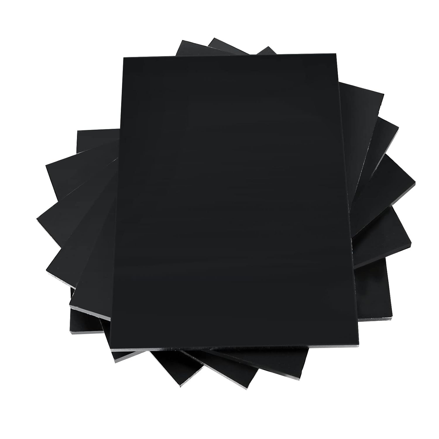 Acrux7 Paquete de 6 hojas acrílicas de plexiglás negras de 5 x 7 pulgadas, hoja acrílica fundida negra de 14 de pulgada de grosor con papel