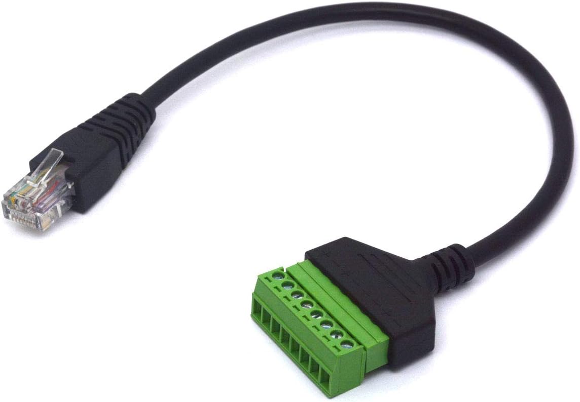 Terminal de tornillo RJ45, conector macho Ethernet RJ45 a tornillo de 8 pines, adaptador de bloque de terminales, conector de cable de extensión