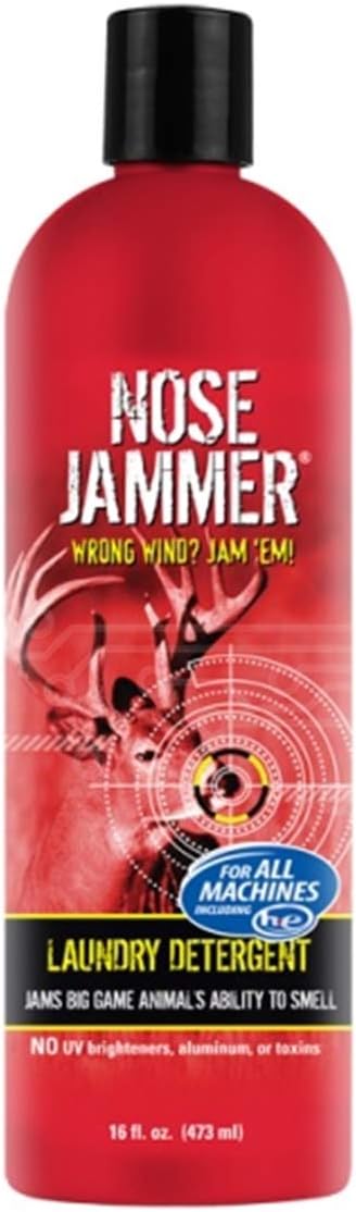 Nose Jammer Detergente para ropa sucia eliminador de olores para cazadores, bloqueador de aroma de caza de ciervos, 16 onzas,