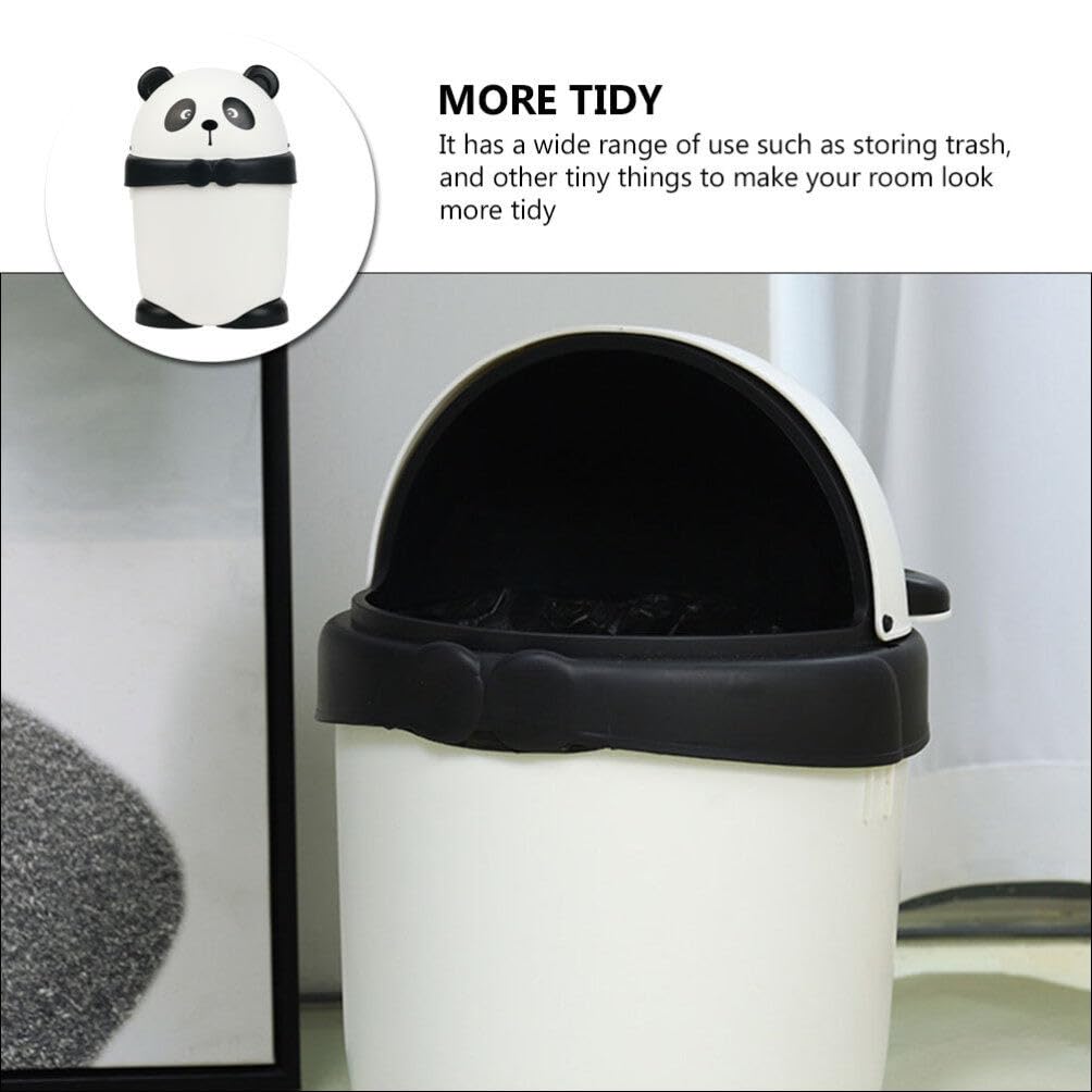 Happyyami Bote de basura pequeño de dinosaurio para habitación de los niños, bote de basura para oficina, papelera de panda de dibujos animados,