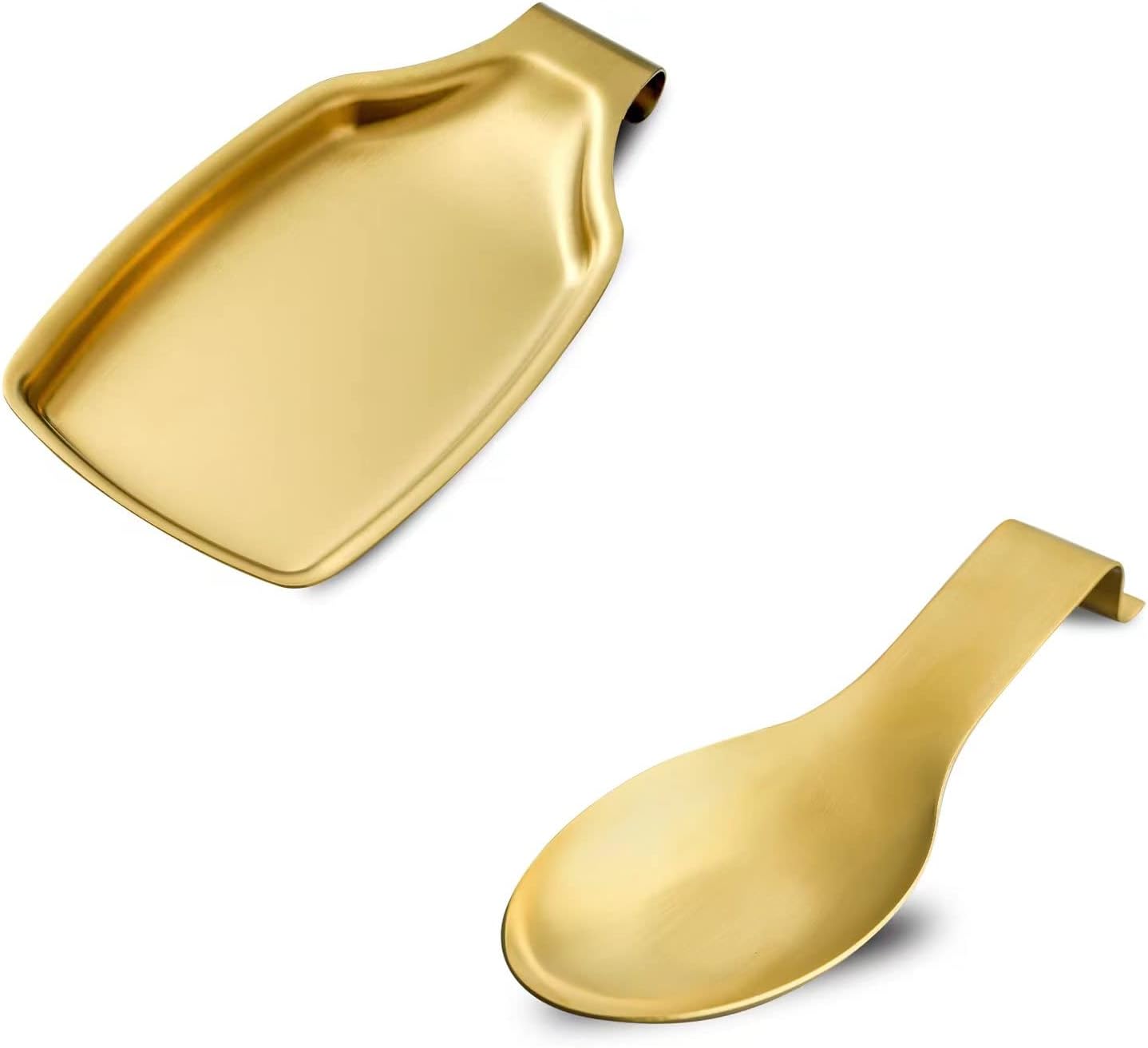 Soporte de cuchara dorado para encimera de cocina