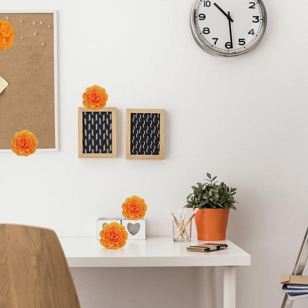 30 flores artificiales de caléndula, cabezas de flores de caléndula de seda a granel, decoraciones de flores de caléndula naranja para festivales