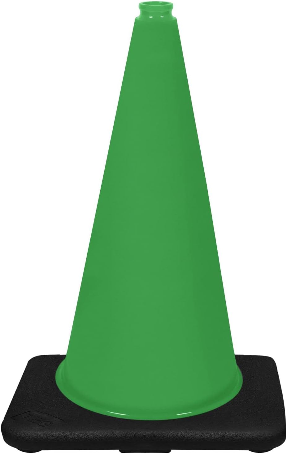 Conos de seguridad para tráfico, PVC, color verde lima, 18.0in, color negro