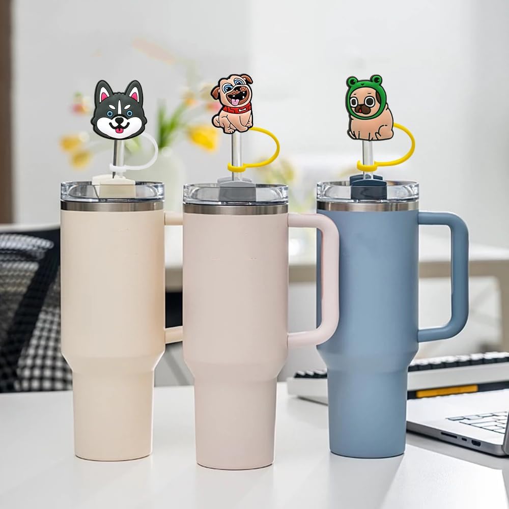 6 fundas para popotes de silicona para vasos, a prueba de polvo, reutilizables, para popotes de 0.315 a 0.315 pulgadas (0.276-0.315 in) (funda para