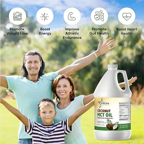 Aceite MCT  Aceite de coco fraccionado  Combustible cerebral y corporal de cocos (4 galones)  Stellar Chemical Corp