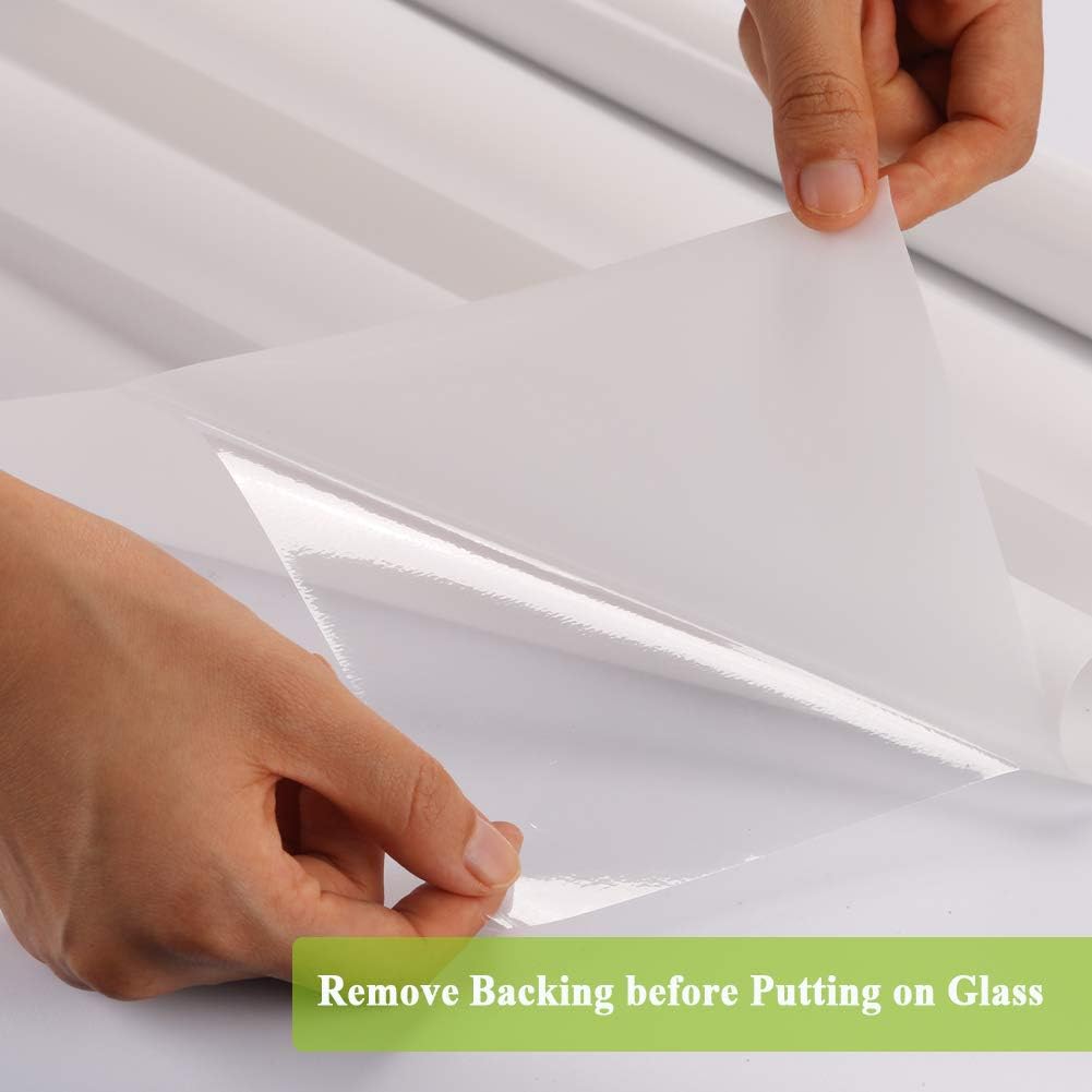 Película de privacidad blanca esmerilada para ventana, sin pegamento, película de vidrio manchado, tinte estático, control de calor, anti UV, para