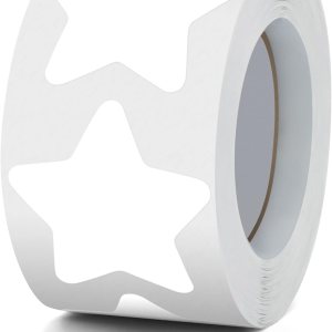 Rollo de calcomanías de estrellas blancas de 1.5 pulgadas, autoadhesivas, impermeables, extraíbles, para niños, profesores, negocios, 500 unidades Rollo de calcomanías de estrellas blancas de 1.5 pulgadas, autoadhesivas, impermeables, extraíbles, para niños, profesores, negocios, 500 unidades
