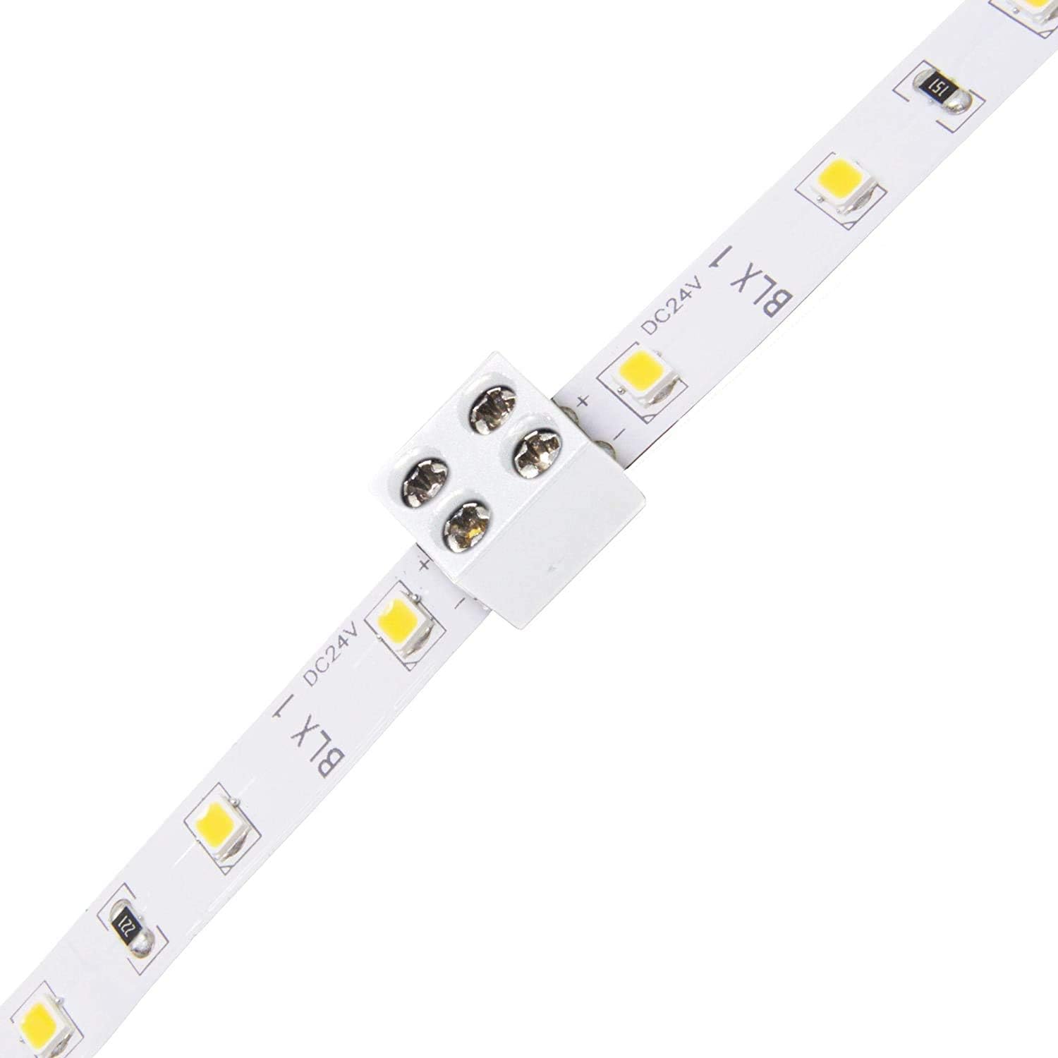 Diode LED Conector de bloque de terminales de luz de cinta atornillada de 0.315 in, cinta a cinta, color blanco, paquete de 5