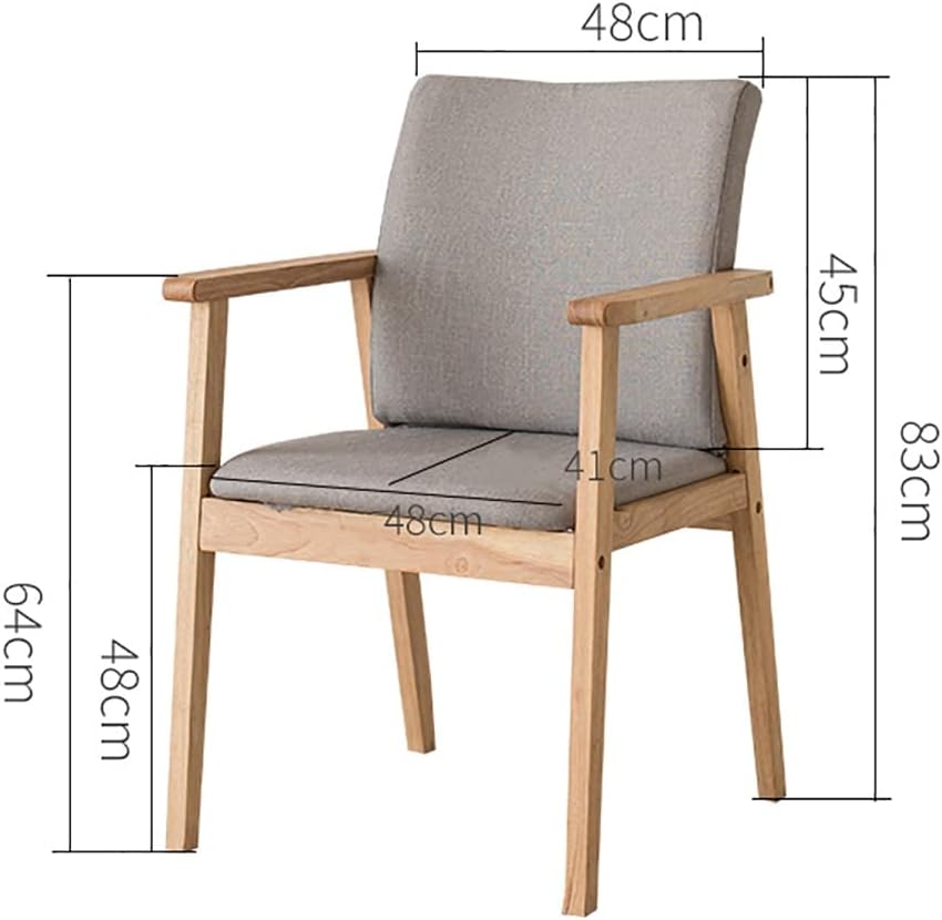 Silla de comedor, altura de sentado, sillón de 18.9 in, cojín de cuero de cera de aceite de fácil cuidado, silla de escritorio para dormitorio,