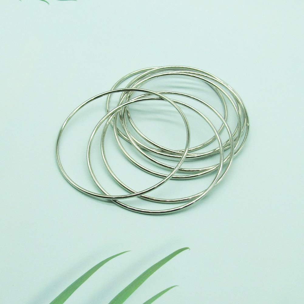 12 anillos de metal plateado de 4 pulgadas, anillos de macramé para atrapasueños y manualidades (plata, 4 pulgadas)
