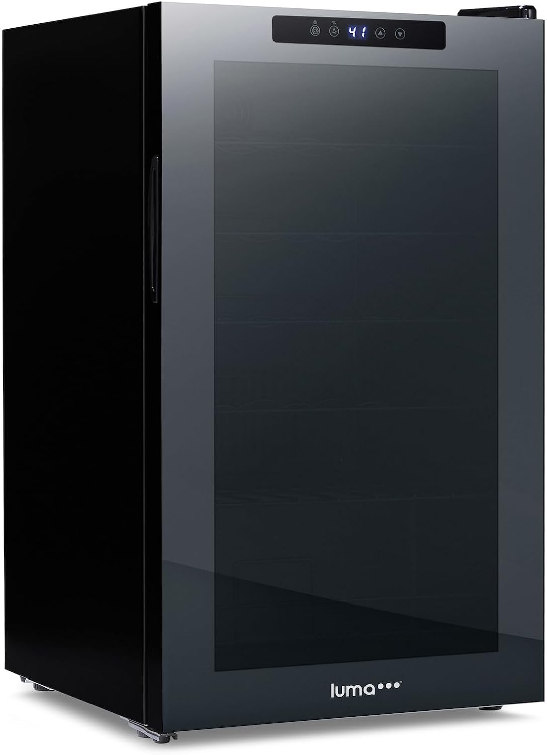 Shadow Series – Refrigerador de vino de 24 botellas, refrigerador de vino con espejo independiente con puerta de vidrio templado de doble capa y