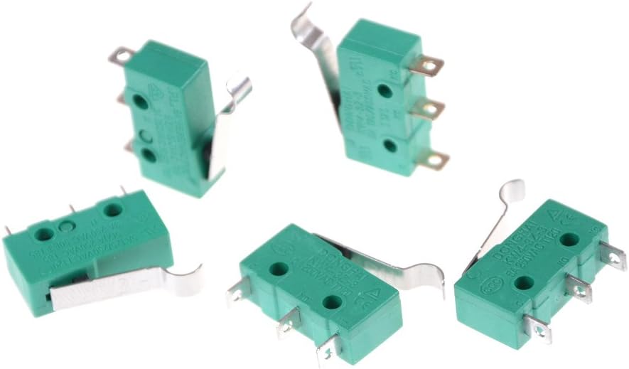 3 Pins Micro Touch Switches NO+NC 5A 125VAC 250VAC Mini Limit Switch Micro Switch Microswitches With Hinge Lever 5pcs