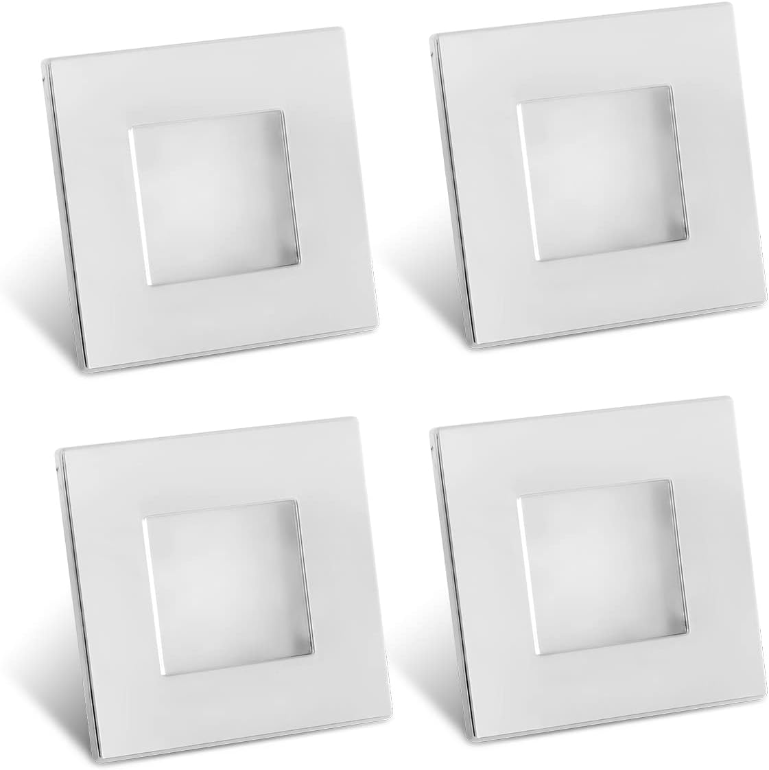 Dream lighting Luces LED empotrables cuadradas para caravana, remolque, cámper, iluminación interior de 12 voltios, 3.0 W, carcasa cromada, paquete