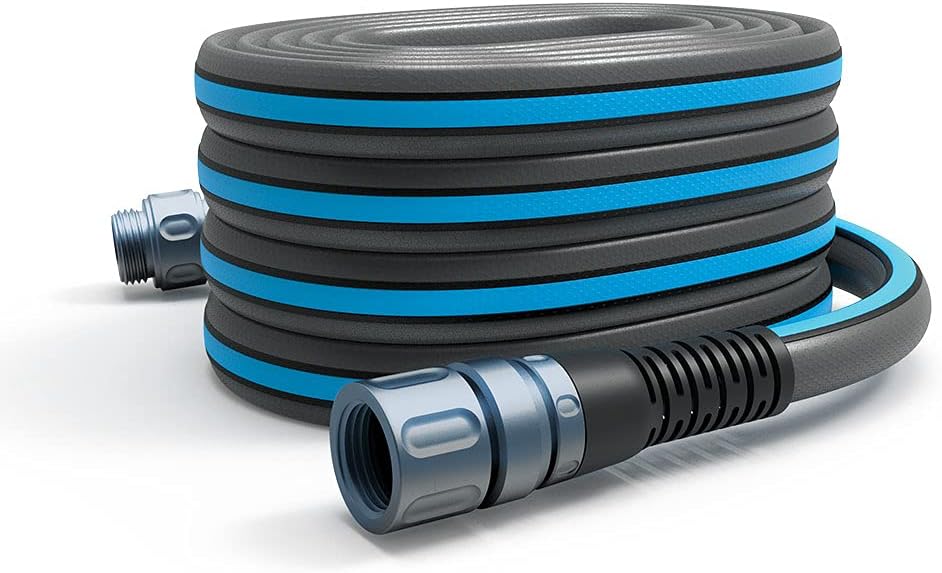 FITT Force Pro Manguera de agua, manguera de jardín de grado comercial resistente de 58 pulgadas, 75 pies, color azul