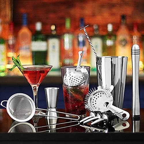 Stainless Steel Liquor Cocktail Shaker Bar Wine Mixer Set Bartender Cocktail Hand Shaker Tool Kit Bar Tool with Bartender Bag