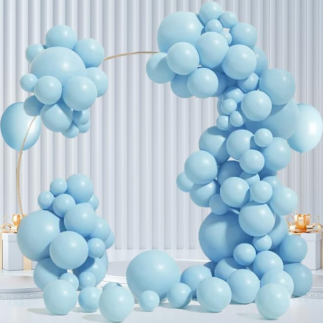 Light Blue Balloons Sky Blue Balloon Garland Arch Kit 110pcs Different Sizes 5101218 Inch for Blue Latex Balloon Garland Balloon Arch as Birthday